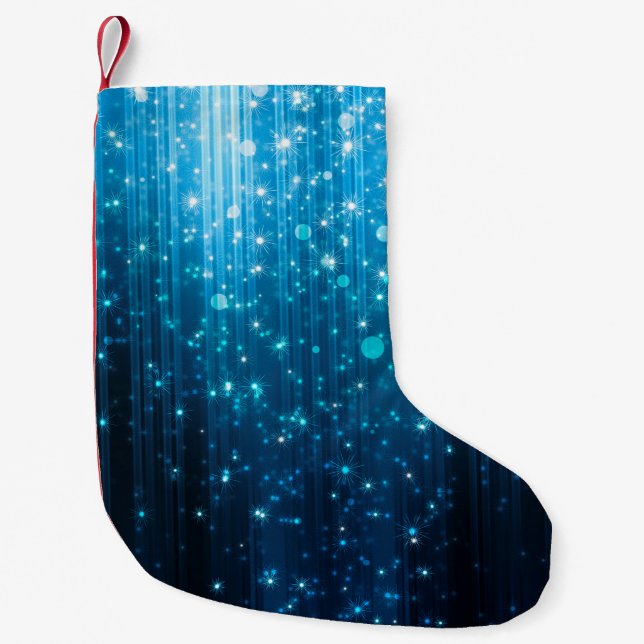 Abstract glowing background small christmas stocking (Front)