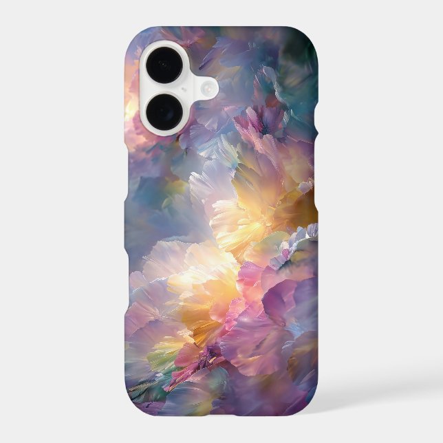 Abstract glowing pastel floral composition iPhone case (Back)