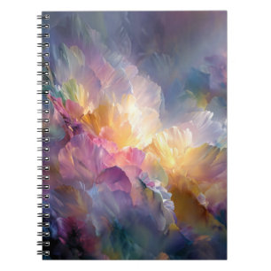 Abstract glowing pastel floral composition notebook