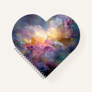 Abstract glowing pastel floral composition notebook