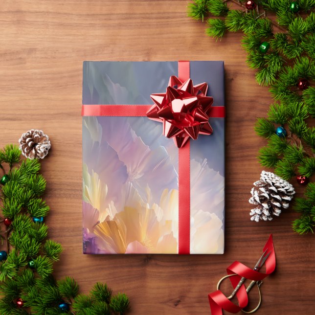 Abstract glowing pastel floral composition wrapping paper (Holiday Gift)