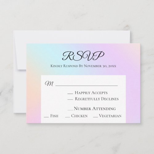 *~* Abstract Glowing Pastel Gradient Watercolor RSVP Card