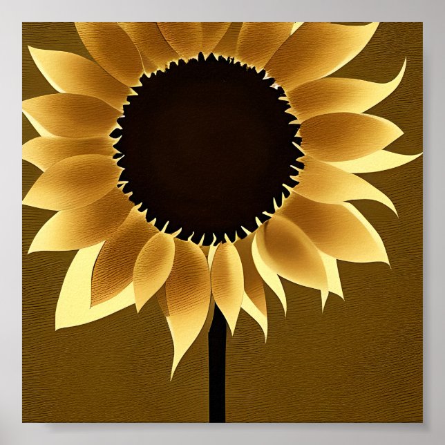 Abstract glowing sunflower  poster (Front)