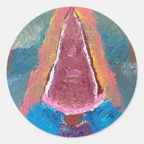 Abstract gnome poster classic round sticker