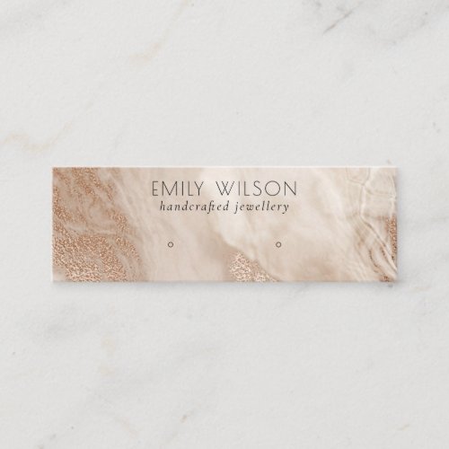 Abstract Gold Agate Texture Stud Earring Display Mini Business Card