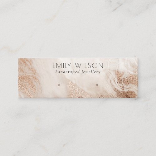 Abstract Gold Agate Texture Stud Earring Display Mini Business Card