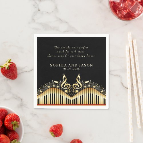 Abstract Gold And Black Piano Napkins