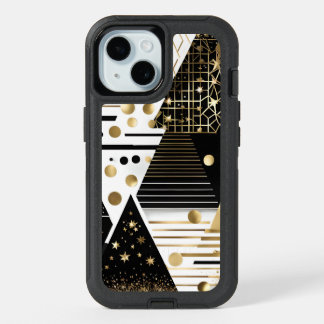 abstract gold and black triangles phone case