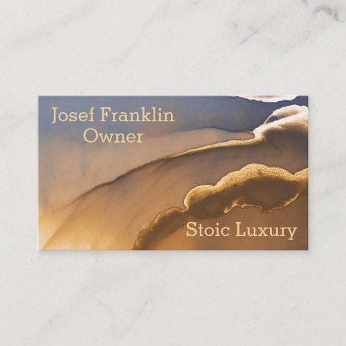 Abstract Gold and Blue Alcohol Ink Business Card