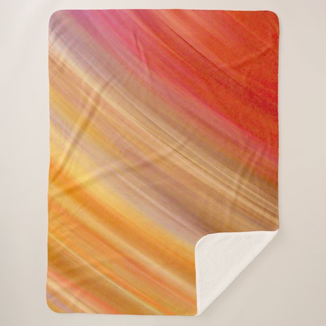 Abstract Gold and Red Streaks  Sherpa Blanket (Front)