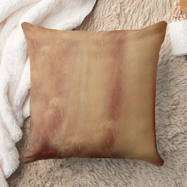 Abstract Gold And Rust Art Throw Pillow (Blanket)