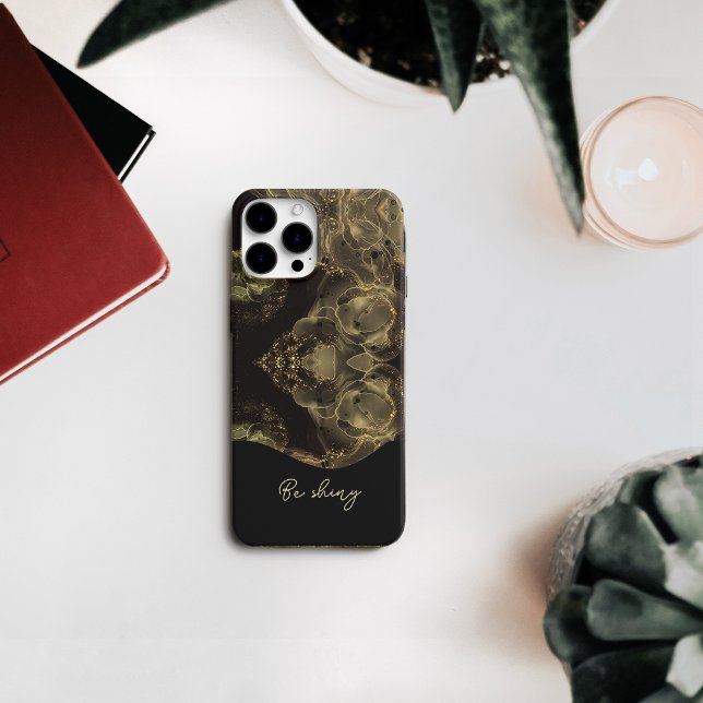 Abstract gold-black marble iPhone Case (Creator Uploaded)