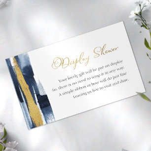 Abstract Gold Blue Bridal Shower Display Shower Enclosure Card