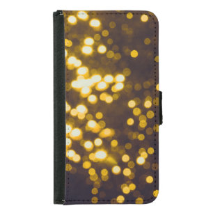 Abstract Gold Bokeh Black Background Samsung Galaxy S5 Wallet Case