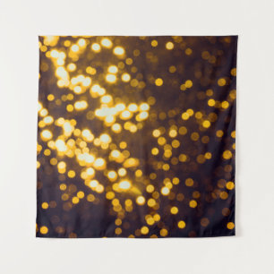 Abstract gold bokeh with black background tapestry