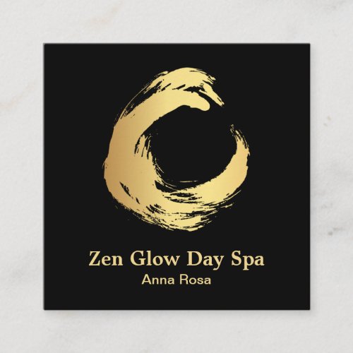  Abstract Gold Brush Reiki Zen Meditation Square Business Card