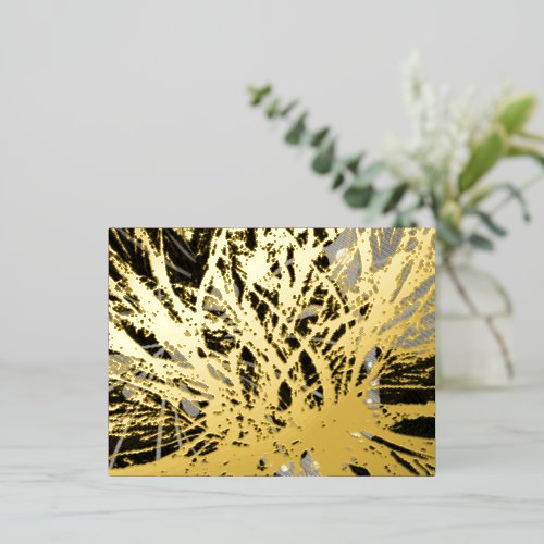 Abstract Gold Butterfly Pattern Foil Holiday Postcard
