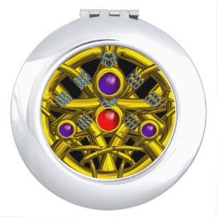 ABSTRACT GOLD CELTIC KNOTS WITH COLORFUL GEMSTONES VANITY MIRROR