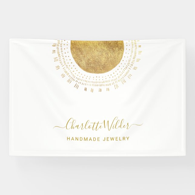 Abstract Gold Circle Handmade Jewelry Business  Banner (Horizontal)