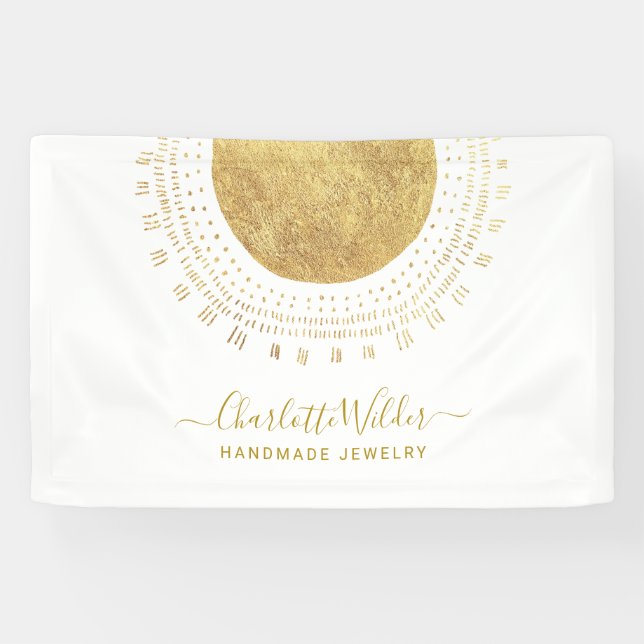 Abstract Gold Circle Handmade Jewelry Business  Banner (Horizontal)