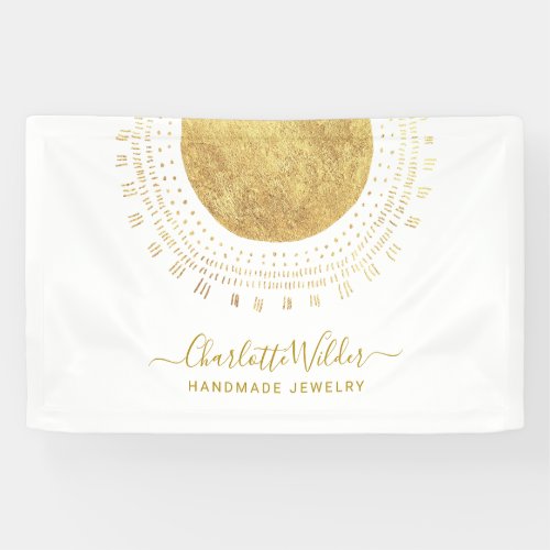 Abstract Gold Circle Handmade Jewelry Business Car Banner