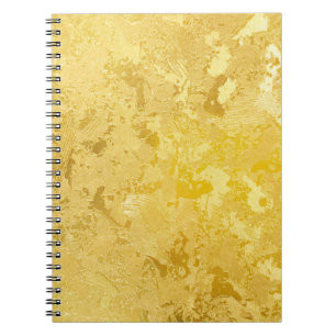 Abstract gold color painted on grunge rough surfac notebook