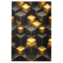 Abstract Gold Cyber City Voxel Neo Deco