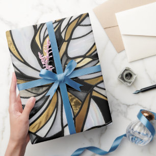 Abstract Gold Dancer Motion Wrapping Paper