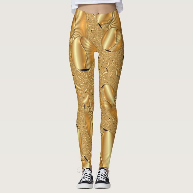 Abstract Gold Digger Design Leggings for Women (Front)