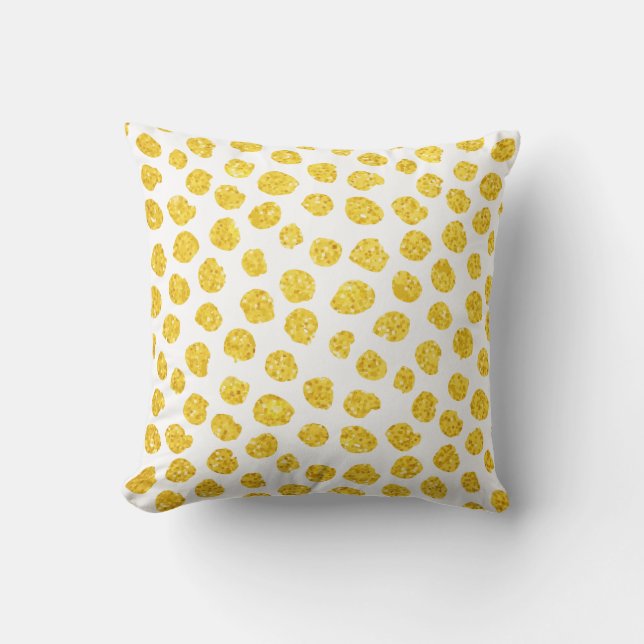 Abstract Gold Dot Cushion Cover (Front)