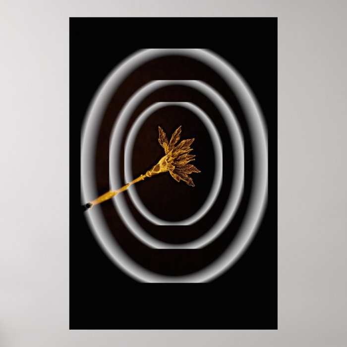 ABSTRACT GOLD FLOWER ON BLACK BACKGROUND POSTER