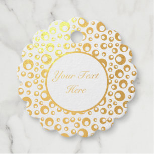 Abstract Gold Foil Big and Small Circles Favor Tags