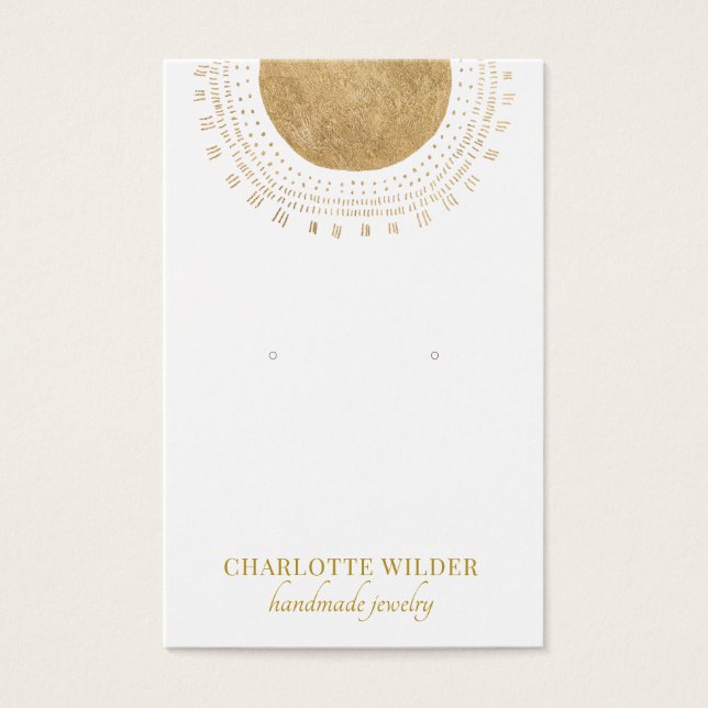Abstract Gold Foil Circle Earring Display Card (Front)