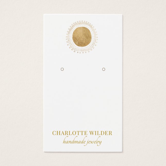 Abstract Gold Foil Circle Earring Display Card (Front)