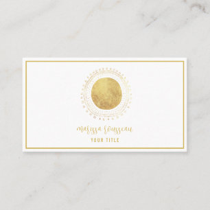 Abstract Gold Foil Circle Square Business Card