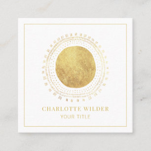 Abstract Gold Foil Circle Square  Business Card