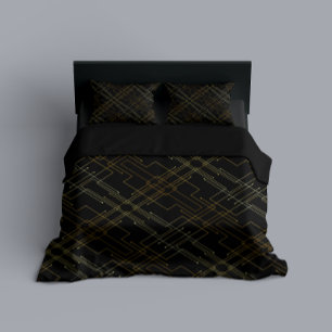 Abstract Gold Foil Duvet Cover