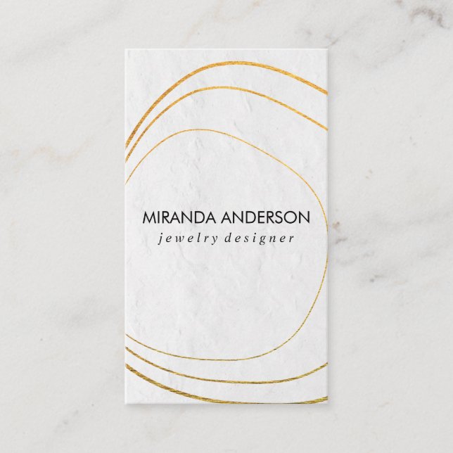 Abstract Gold Foil Lux | Modern Artistic Business Card (Front)