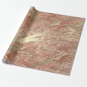 Abstract Gold Foil Metallic Rose Copper Blush Wrapping Paper