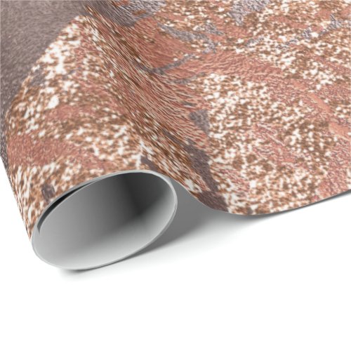 Abstract Gold Foil Metallic Rose Copper Bronze Wrapping Paper