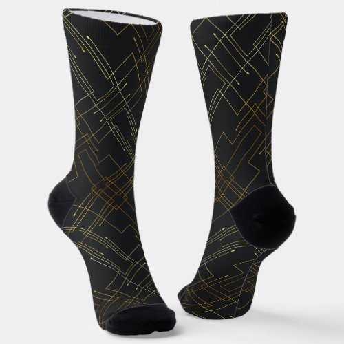 Abstract Gold Foil Socks