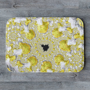 Abstract Gold Fractal Bath Mat