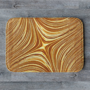 Abstract Gold Fractal Bath Mat