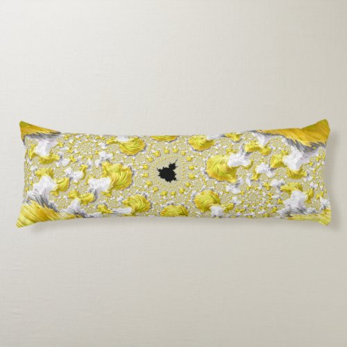 Abstract Gold Fractal Body Pillow