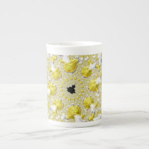 Abstract Gold Fractal Bone China Mug
