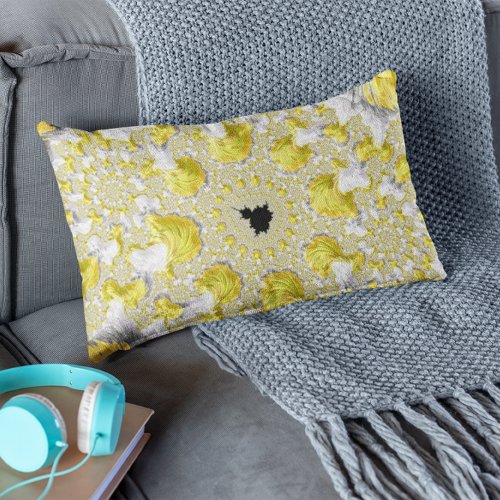 Abstract Gold Fractal Lumbar Pillow