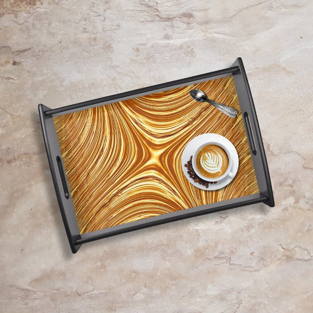 Abstract Gold Fractal Serving Tray (Creator Uploaded)
