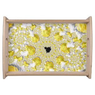 Abstract Gold Fractal Serving Tray