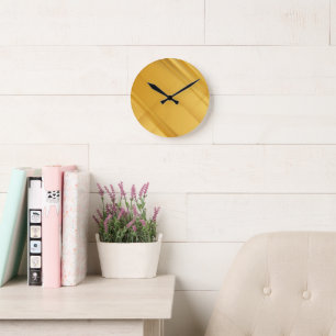 Abstract Gold Geometric Luxury Background Art Round Clock