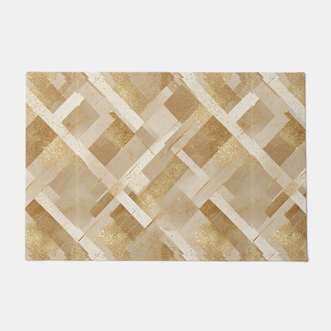 Abstract Gold Geometric Pattern with Metallic Doormat (Front)